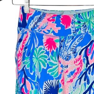 Lilly Pulitzer Lexletic Crop Leggings Small Gemma Weekender Jet Stream Gym Yoga